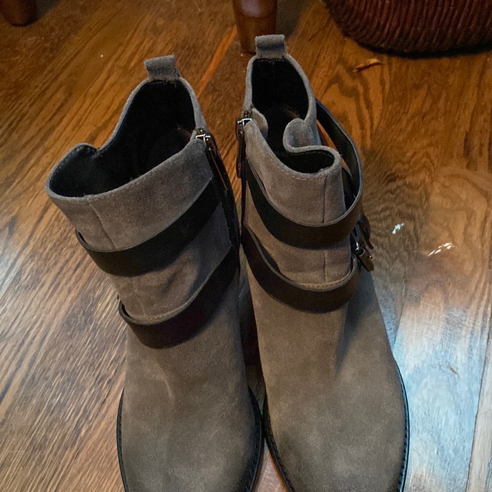 Ivanka Trump Suede and leather booties